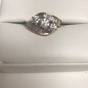 past , present and future diamond ring 14kt YG